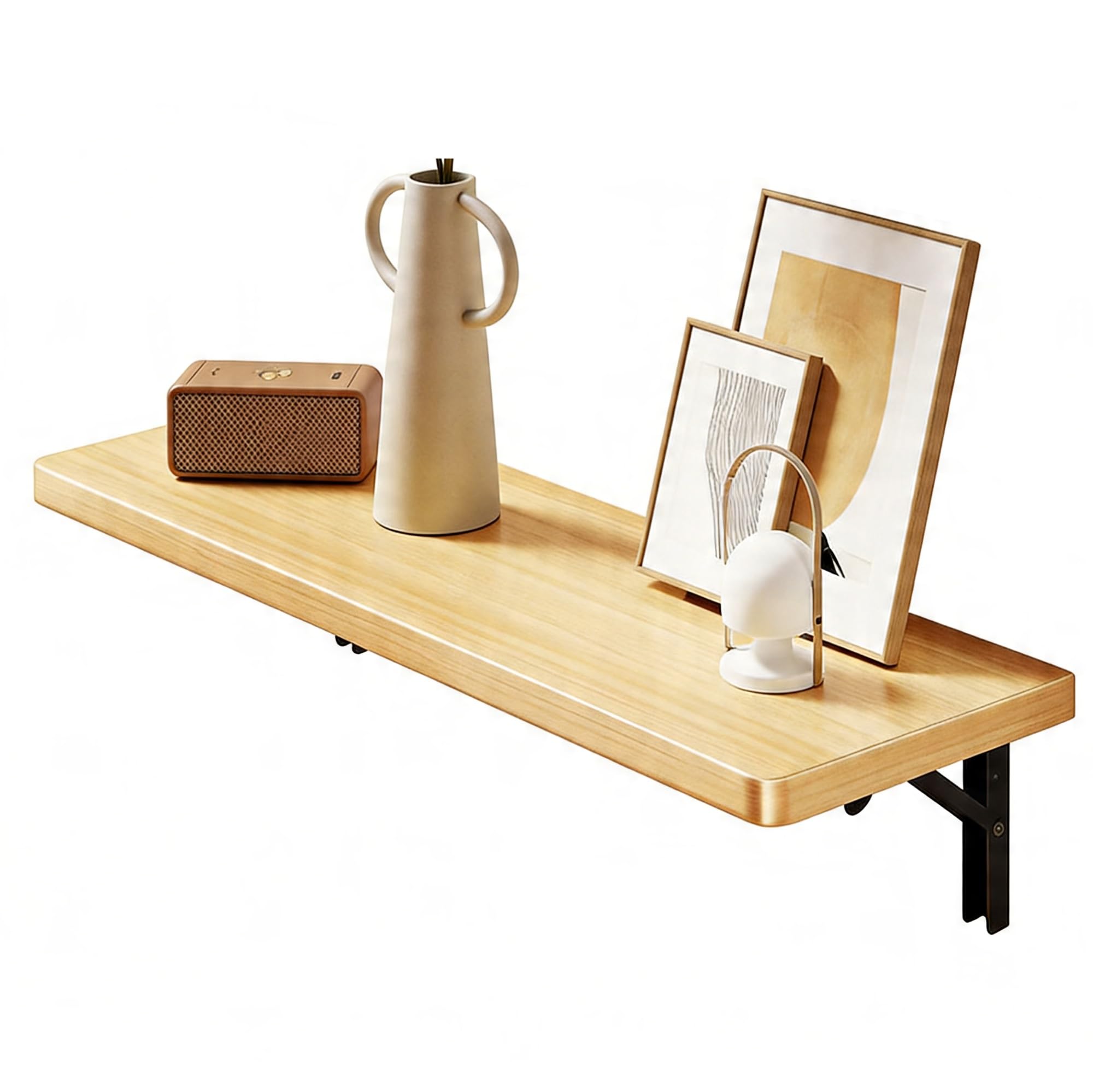 Étagère murale pliante en bois 100cm pour cuisine et bureau