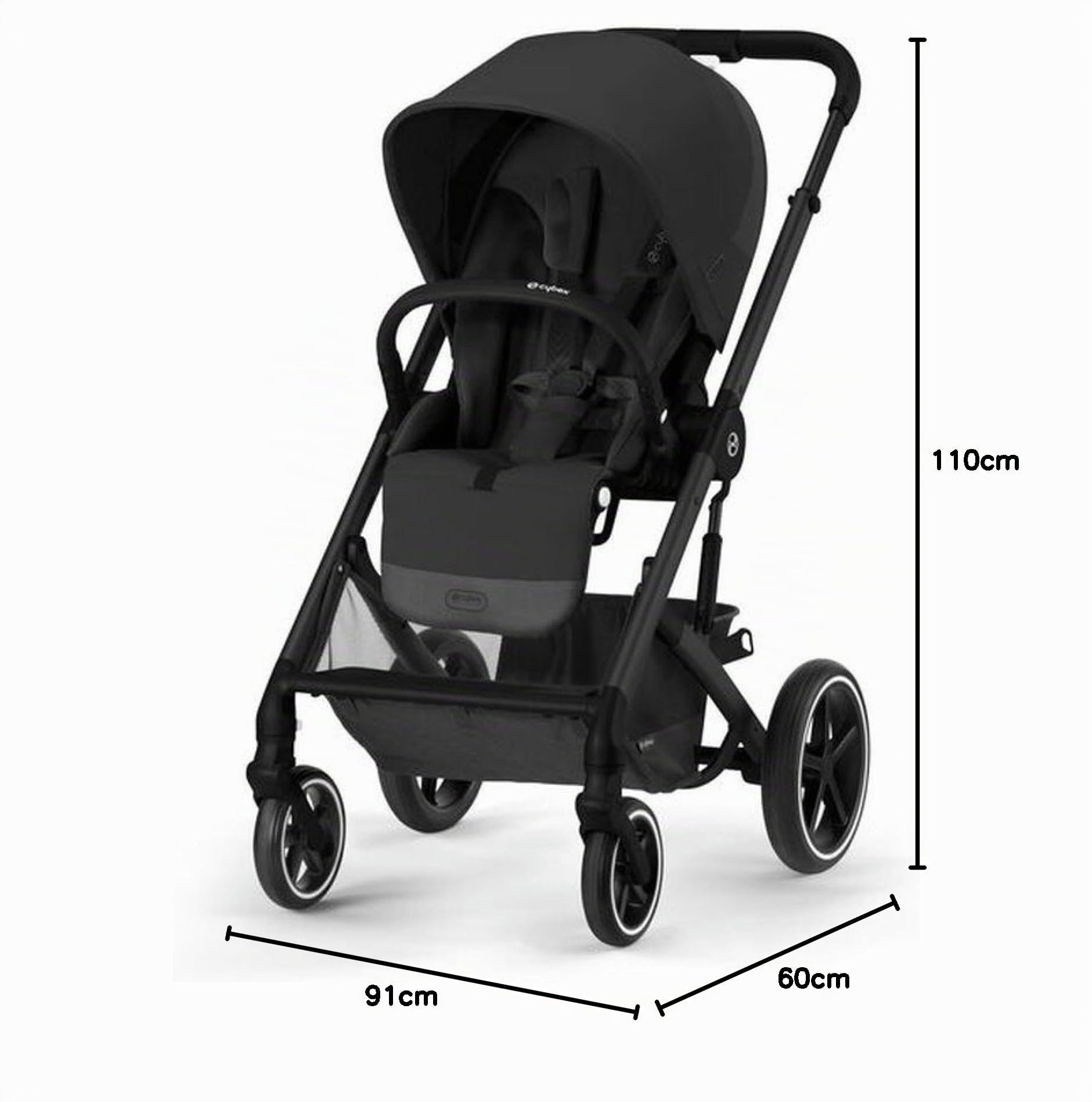 Cybex Poussette Todo Terreno Balios S Lux - Chasis Negro y Asiento Moon Negro