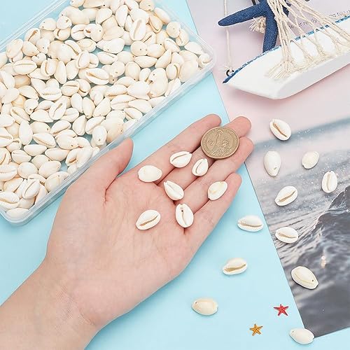 Miniatura 2 de PandaHall Elite lote de 130-150 cuentas de caracolas en espiral y dijes con orificios para artesanías 34-1316 pulgadas de largo