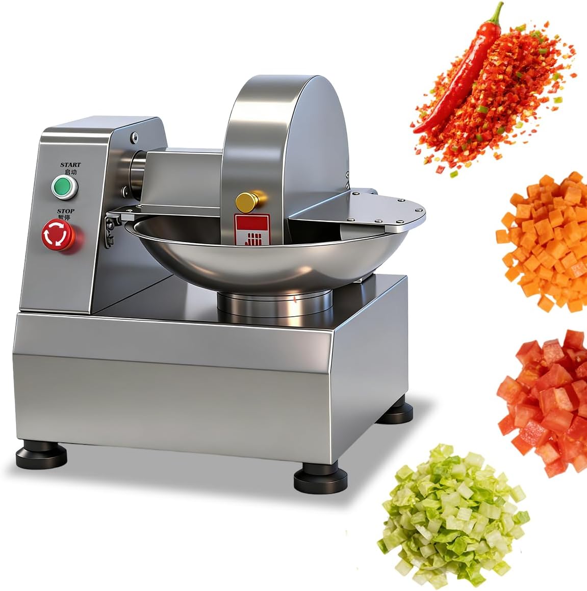 Commercial 5.5L Multifunction Meat Bowl Cutter Mixer and Food Chopper Machine,Electric Food Cutter Grinder Machine,Food Chopper for Meat and Vegetable,Easy Wash,Rotary Bowl