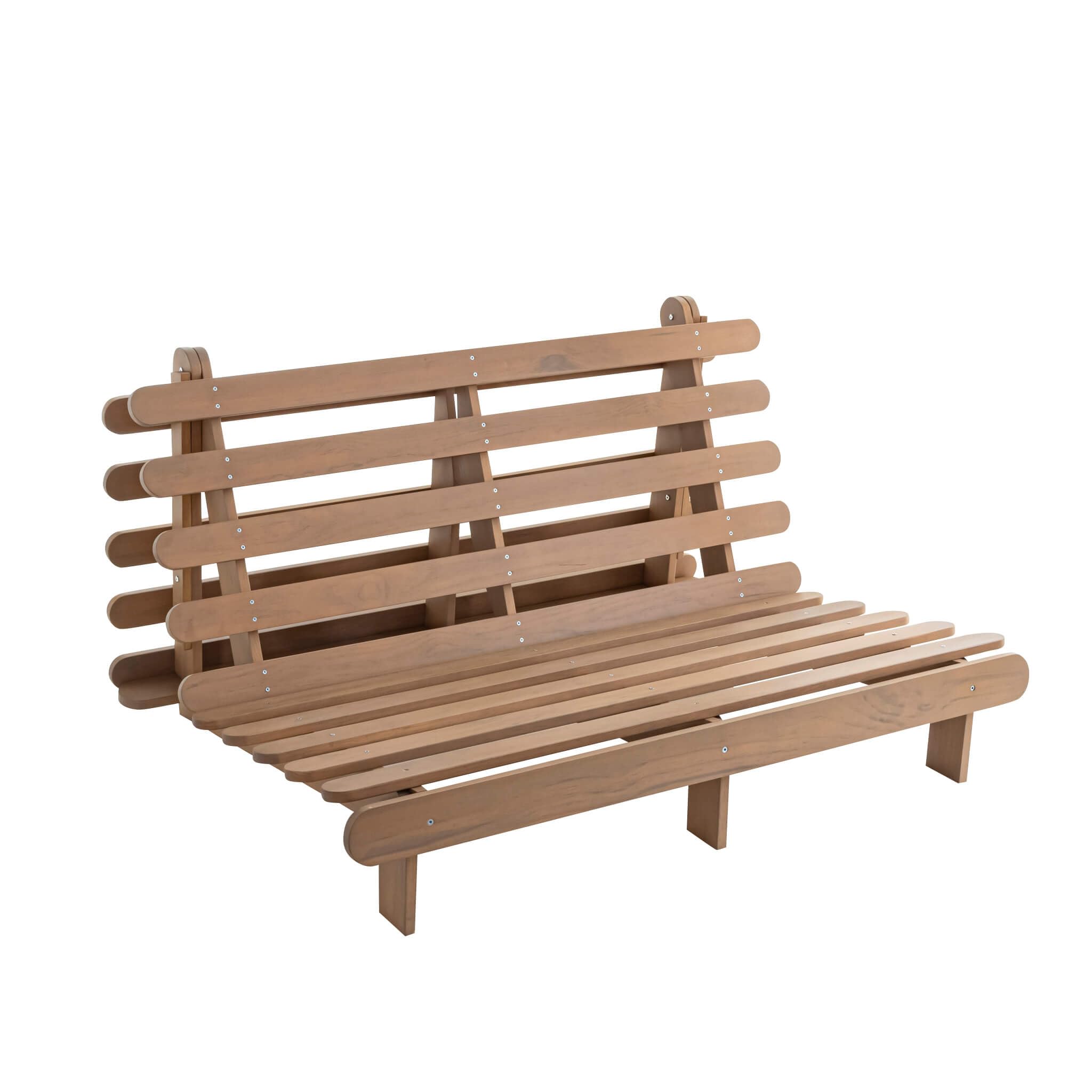 Terre de Nuit - Ensemble Matelas futon en Coton et Structure en Bois Massif Taupe 140x200 Gris en Pin Massif - Gris