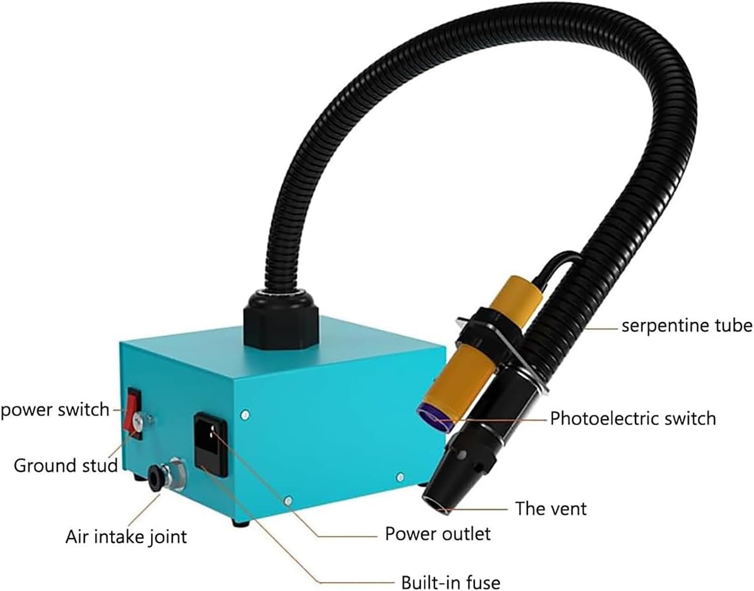 Industrial Static Removal,Anti Static Gun Ionizing Air Snake,Air Volume Can Be Adjusted, 2 Tube Industrial Static Eliminator Automatic Induction for Industrial Static Removal