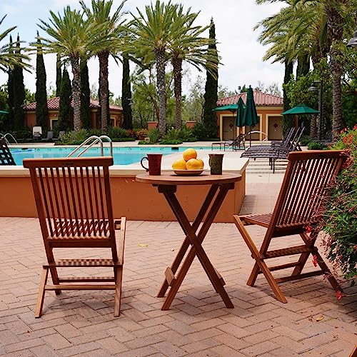 Kindteak Folding Outdoor Dining Chair Set Of 2 For Patio, Outside Kitchen, Deck, & Fire Pit (2 Chairs, Teak Folding Chair) #TOP3
