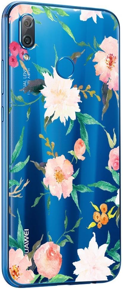 Case Apply for Huawei P20 Lite Case Transparent Silicone Protective Cover Soft Phone Cover for Huawei P20 Lite/Nova 3e Flower