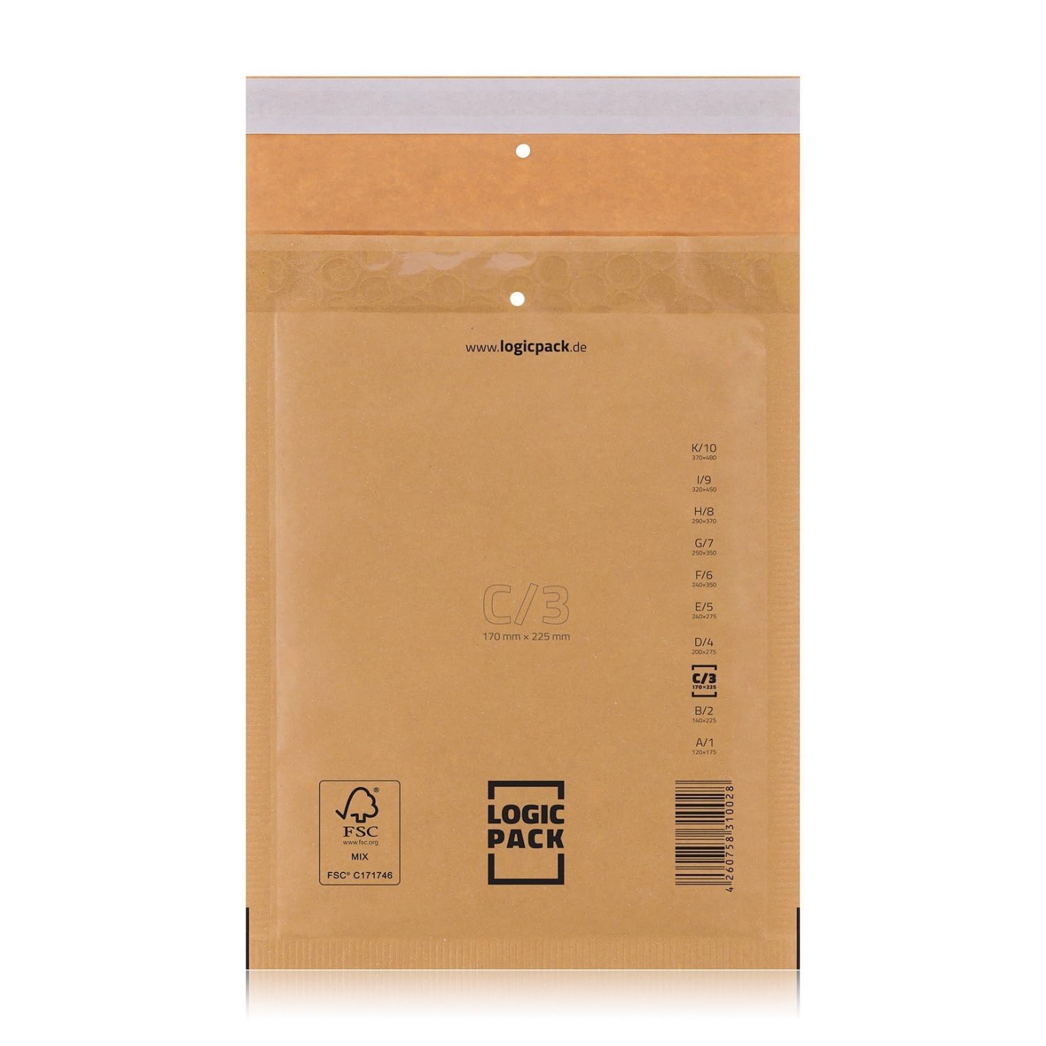 800 Buste Imbottite Marroni per Spedizioni, Buste in Carta Kraft Avana con Pluriball Rinforzato, Carta FSC Autosigillante, Ideali per Vinted, E-commerce, Libri, Formati da C3 170 x 210 mm