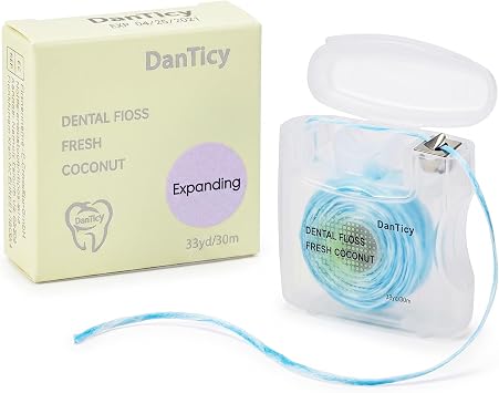 Woven Dental Floss, Dentist-Designed, Waxed, Expanding, Kid-Friendly String Floss for Oral Care Coconut, 1 Pack