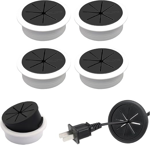 Desk Cable Hole Covers,Desk Grommets Round Rubber Cable Grommets,4 PCS,2 Inch (50 mm),Grommet Hole Cover for Wires Cables ...