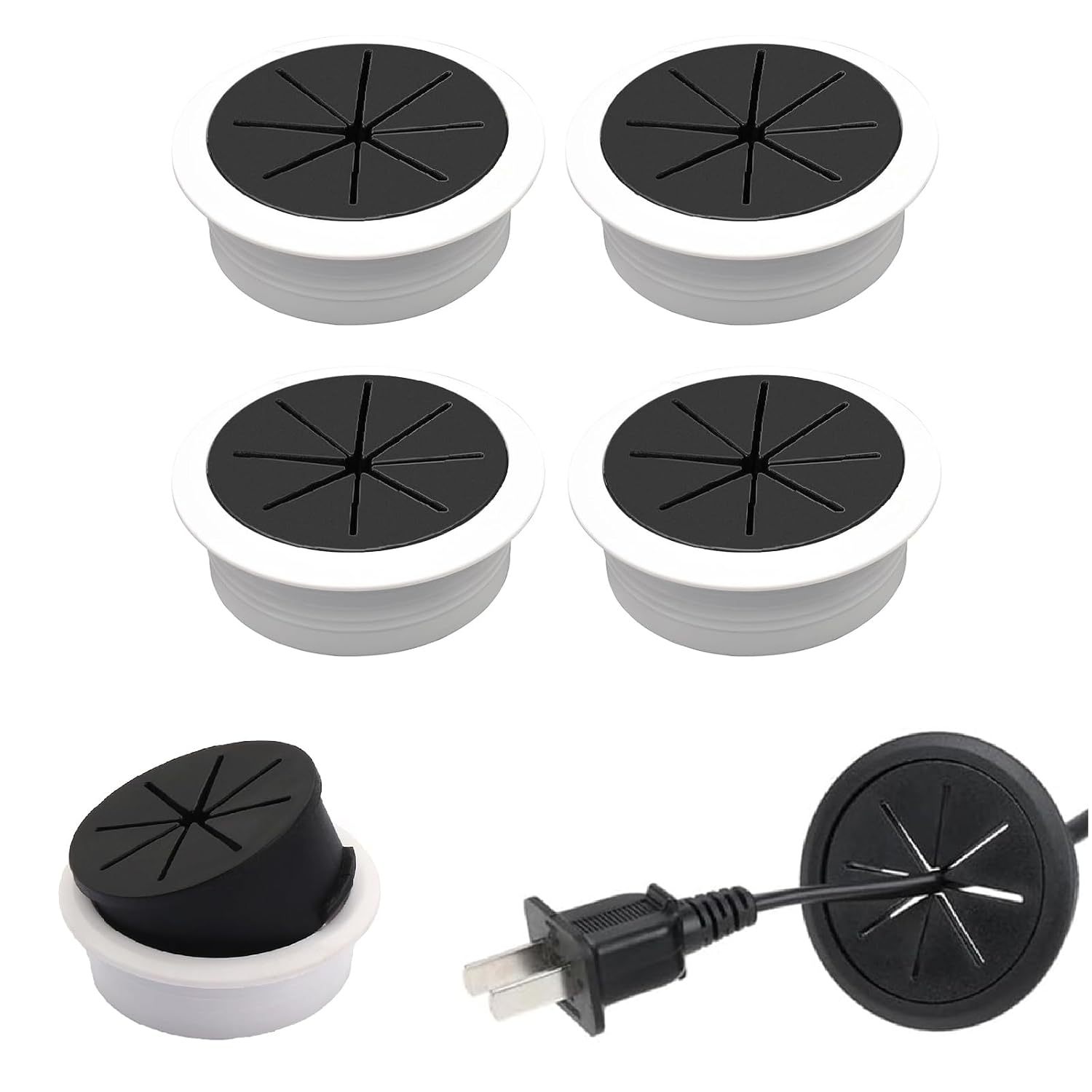 Desk Cable Hole Covers,Desk Grommets Round Rubber Cable Grommets,4 PCS,2 Inch (50 mm),Grommet Hole Cover for Wires Cables ... - Review, Price and Buying Guide
