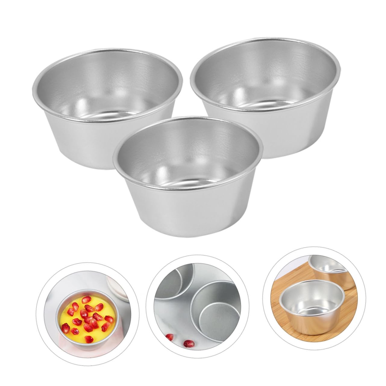 Cabilock Non-stick Coated Cake Mold Set 3 Pcs Muffin Cake Baking Mould Egg Tart Mould Baking Tools Home Bakeware