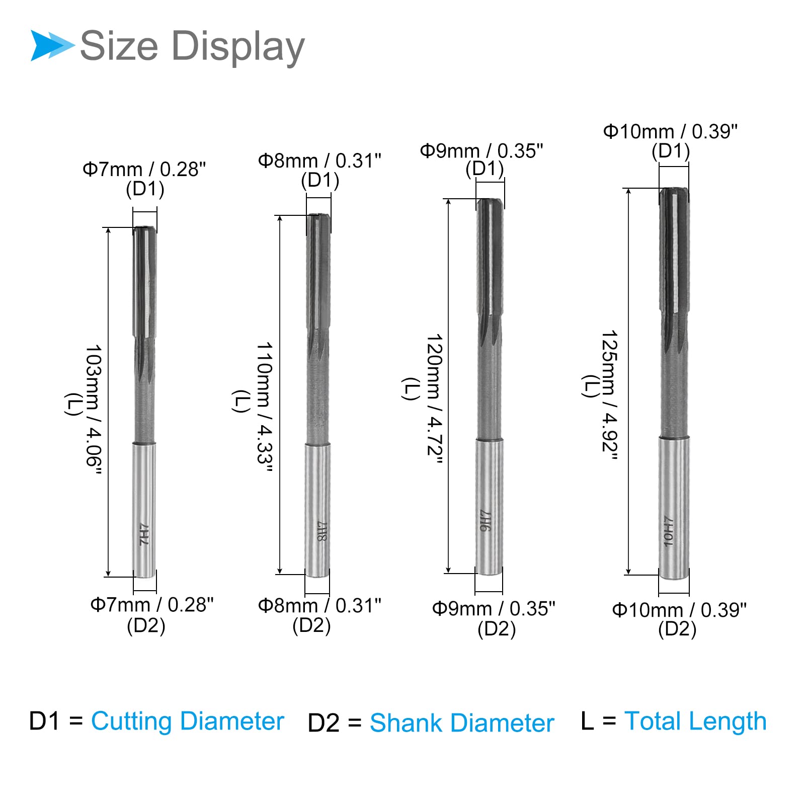 Alésoir Machine En Acier Rapide Cobalt M35 - Diamètre 3,9 Mm, Tige 4 Mm, 6 Flûtes Droites - Précision D4 Pour Tour, Perceuse