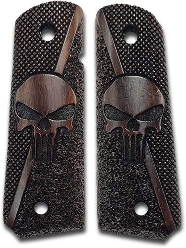 ZIB GRIPS Para 1911 Grips, 1911 Full Size, 1911 Punisher, Pistolas de Pistola, Agarres de Madera 1911, Puños 1911 Tamaño Completo, Punisher Grips,