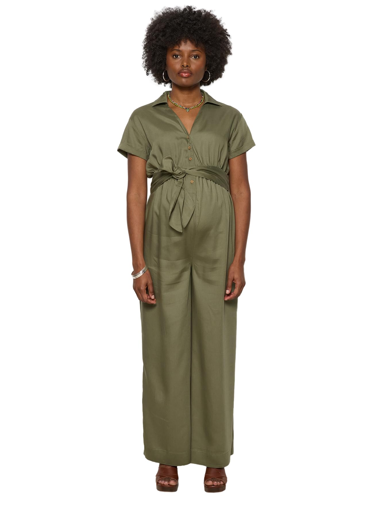 Vertbaudet Kurzärmeliger Jumpsuit für Schwangerschaft und Stillzeit aus Lyocell