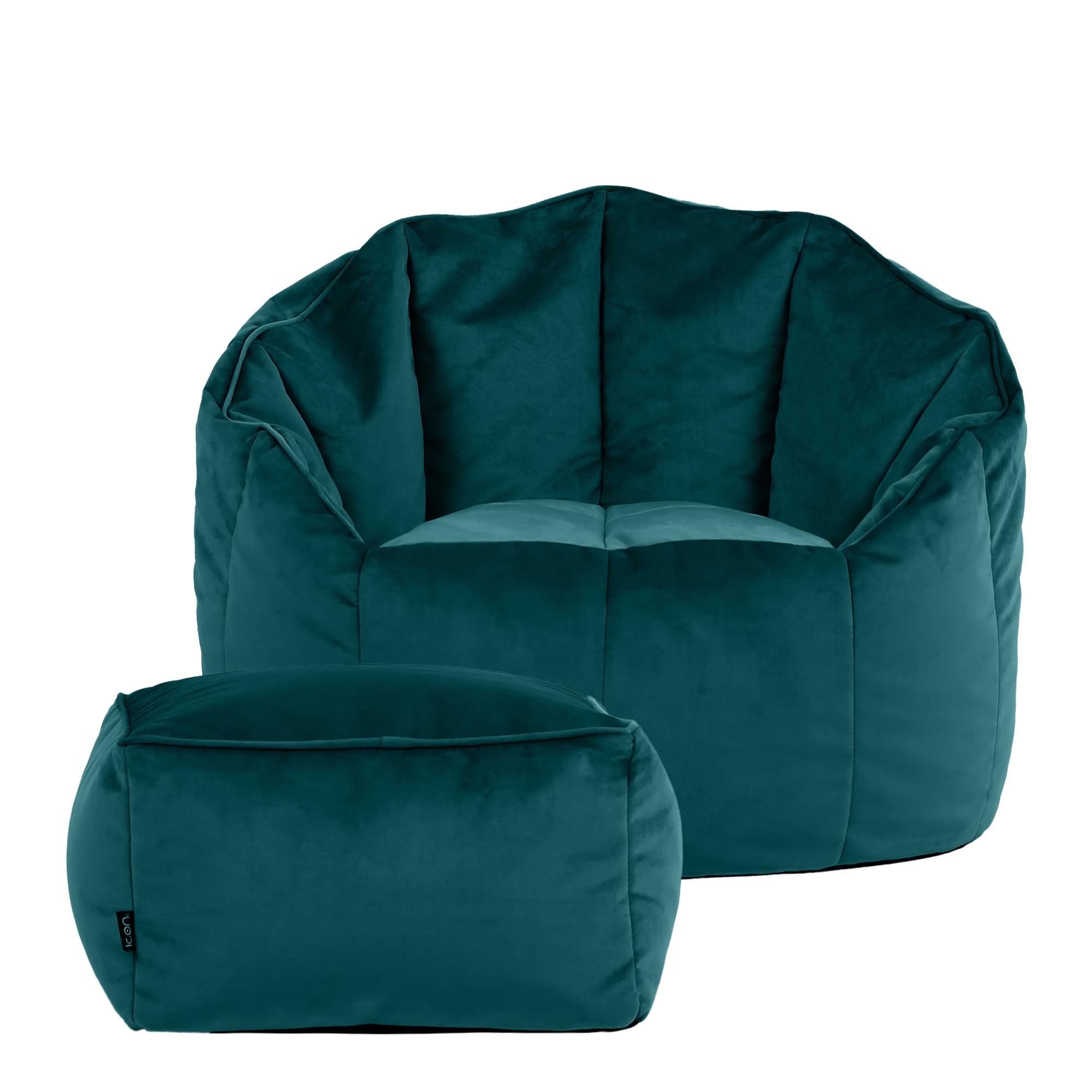 icon Pouf Poltrona Sacco, Grigio, Velluto a Coste, Pouf Sacco per Zone