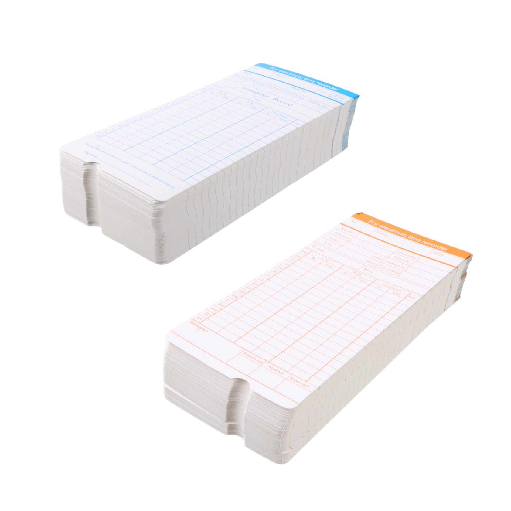 Uonlytech Cartoncini Timbratura Oraria per Registro Presenze, Formato Mensile a Doppia Facciata, Cartoncino Chiaro e Facile da Usare per Rilevazione Presenze