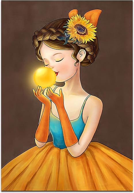 Amazon ウォールアート画像ライトラグジュアリーキャラクターキャンバス絵画北欧の女の子の装飾的なポスターモダンなリビングルームのダイニングの装飾40x60cmフレームレス ウォールステッカー オンライン通販