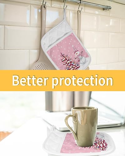 Miniatura 7 de Juego de 4 agarraderas de tela de toalla para cocina, antideslizante y aislante de calor, juego de 4 agarraderas de tela de toalla con bolsillo,