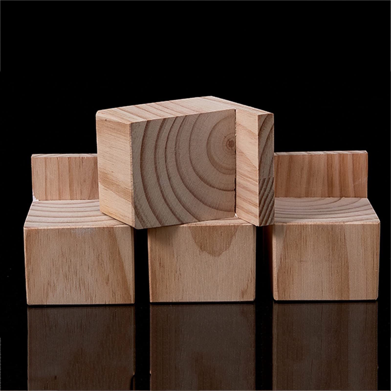 Sollevatori per letto in legno resistente, altezza 10 cm, set di 4 pezzi, ideali per supporti TV, scrivanie, poltrone, armadi (dimensioni: 15 x 15 x 10 cm)