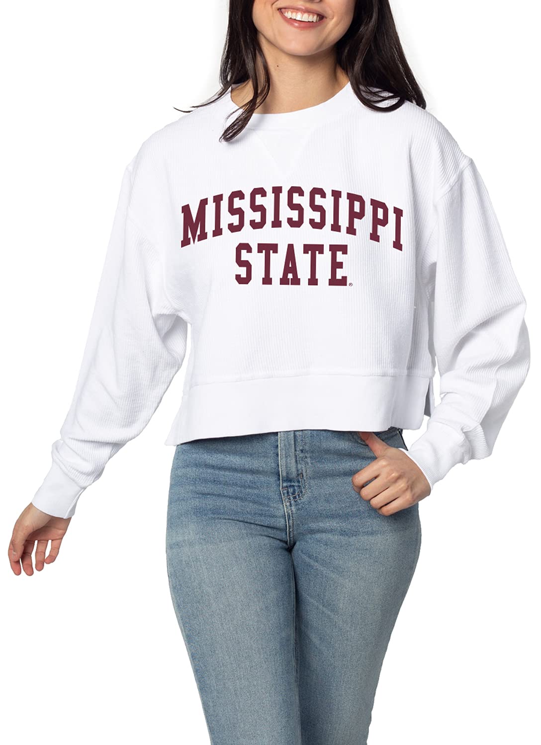 chicka-d NCAA womens Corded Boxy Pullover