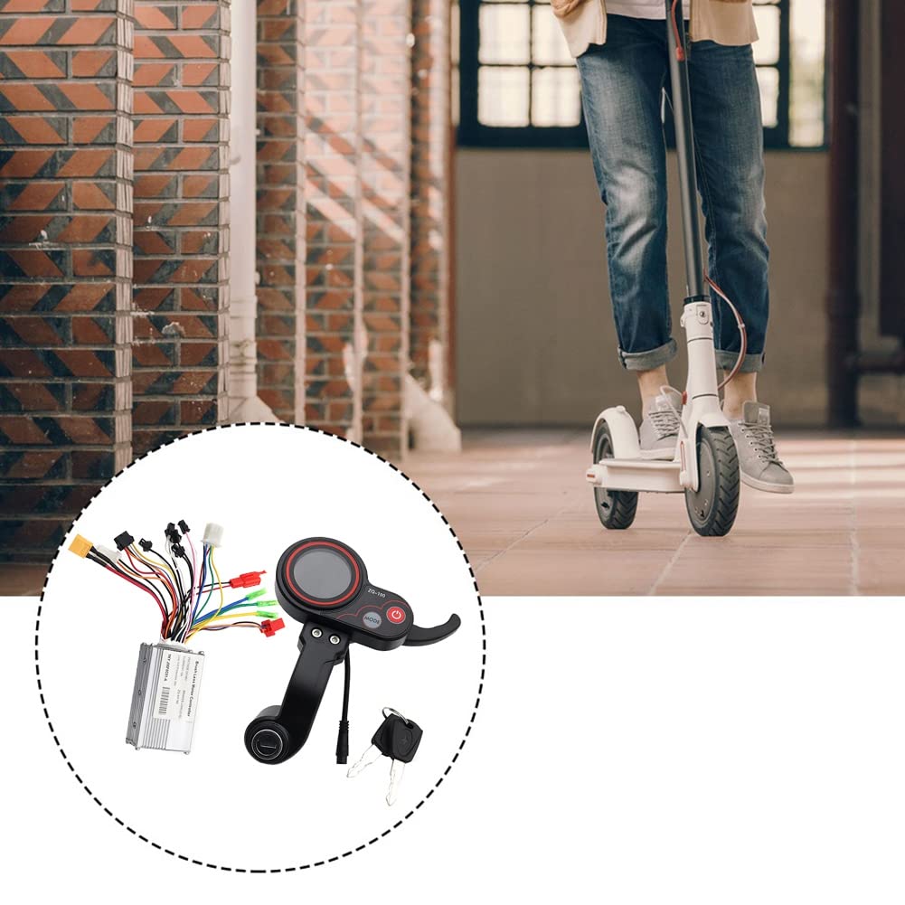 Contrôleur 48V + Compteur de Kilométrage ZQ-100 avec Compteur de Vitesse Réglable pour Scooter Électrique Pièces de Rechange D'Affichage à 6 Broches pour Scooter Électrique