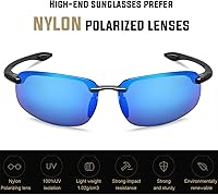 Vista 82 de JULI - Lentes de sol deportivos para hombres y mujeres, marco sin montura Tr90 para correr, pesca, béisbol, conducción, MJ8001