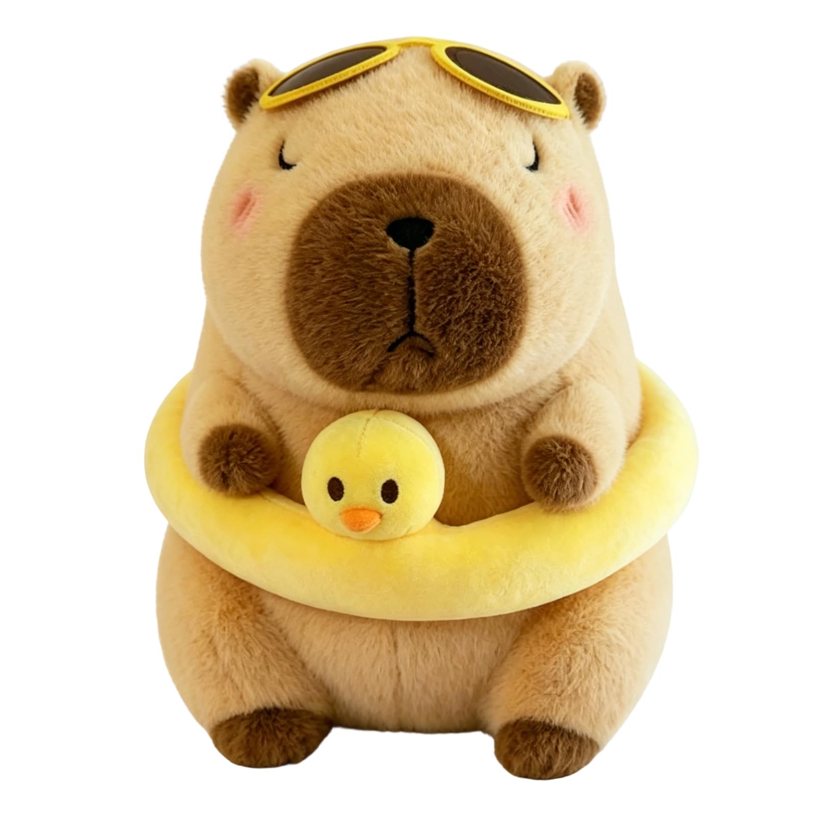 ZISHAN 1PCS Capybara Plush, Soft and Cuddly Capybara, Adorable Capybara for Home Decor, Swimming Ring Capybara Stuffed Animal, Capybara Collection