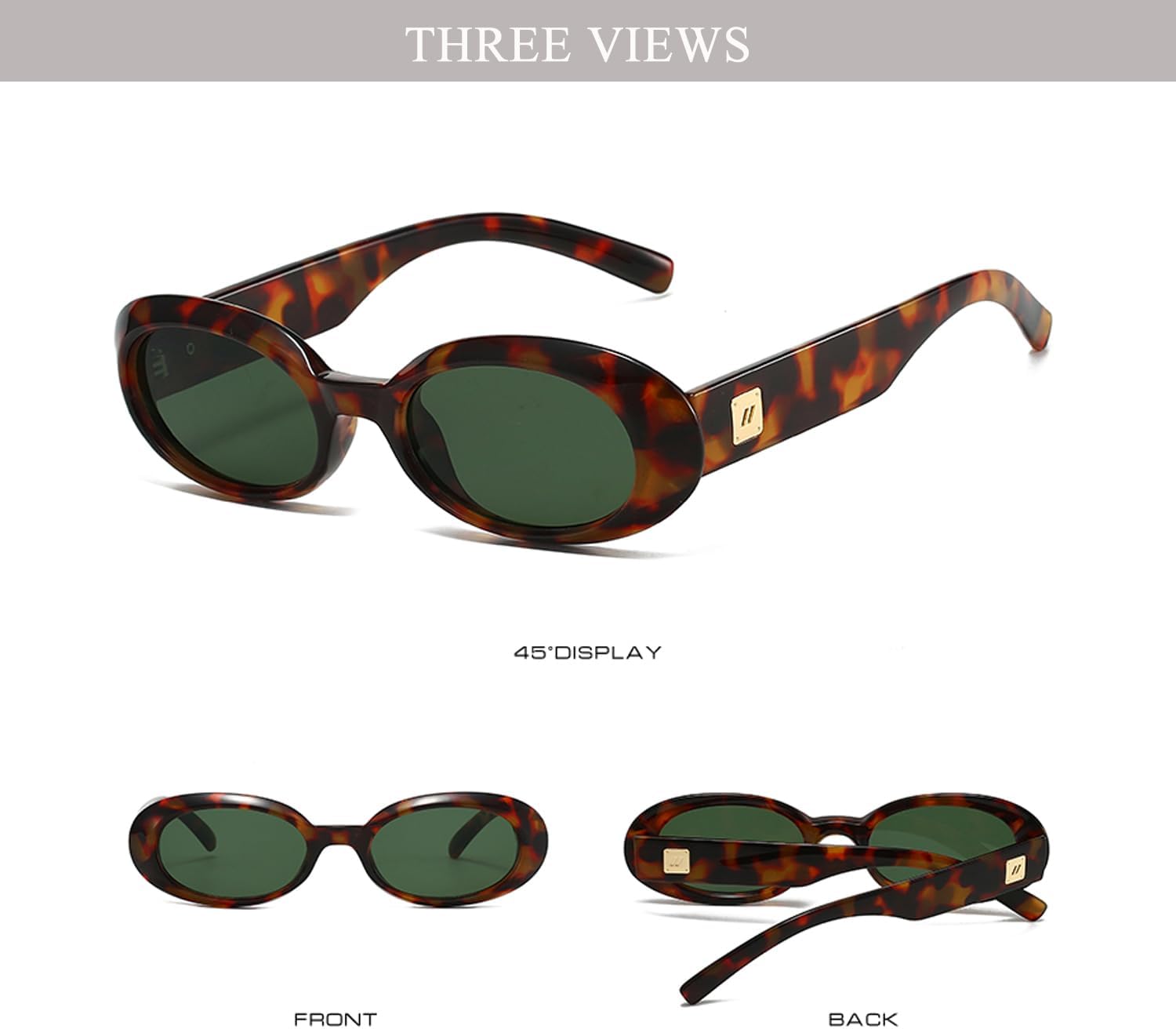 Retro Oval Sunglasses for Women Fashion Cat Eye Sun Glasses Ladies 90s Vintage Oval Shades - Image 9