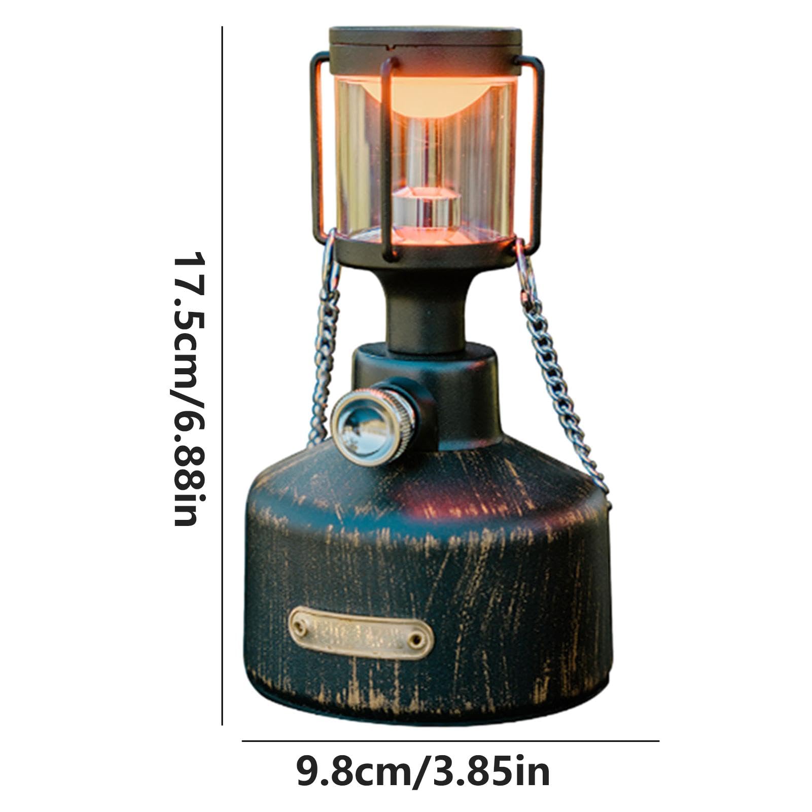 Luz de campamento de ambiente al aire libre | Lámpara de emergencia | Linterna LED vintage, durabilidad compacta, estilo retro, linterna LED de camping de 6 W, impermeable, sensor de soplado simulado, | Linterna LED vintage, durabilidad compacta, estilo r