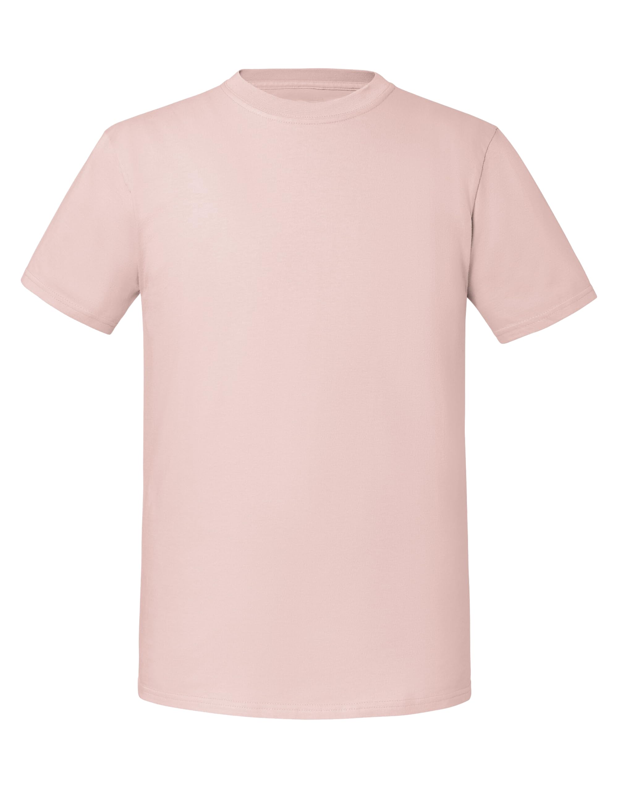 Coozo Men's Powder Rose Classic Blank Ringspun Premium Crew Neck Short Sleeve T-Shirt - 2XL