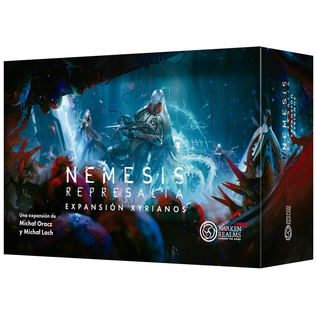 Awaken Realms Nemesis: Represalia Xyrianos, Expansión con 3 Miniaturas de Depredadores Alienígenas, Nuevo Tercer Bando en el Conflicto, A Partir de 14 Años, De 1 a 5 Jugadores, 120 Minutos, Español
