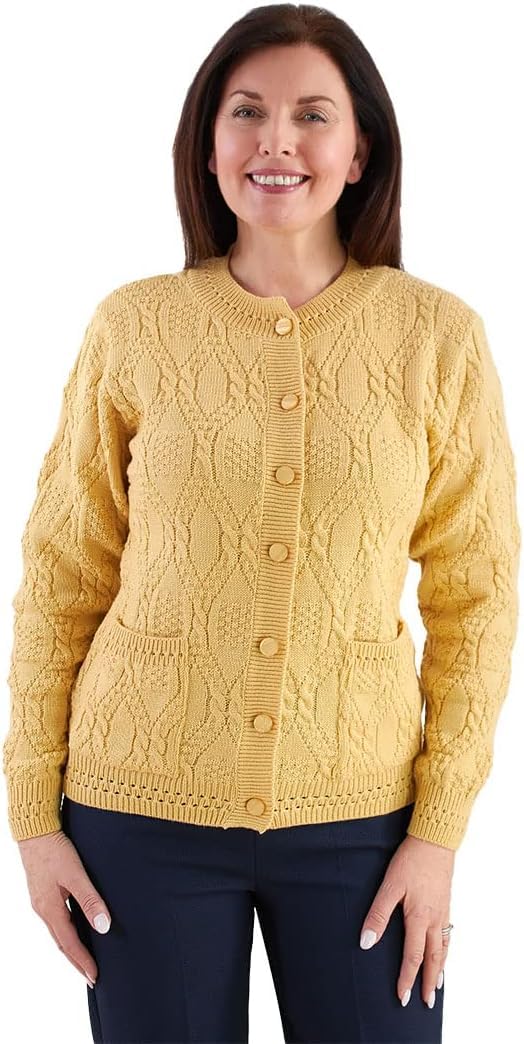 Fashion Friendly Women's Yellow Cardigan Extra Large (22/24)
