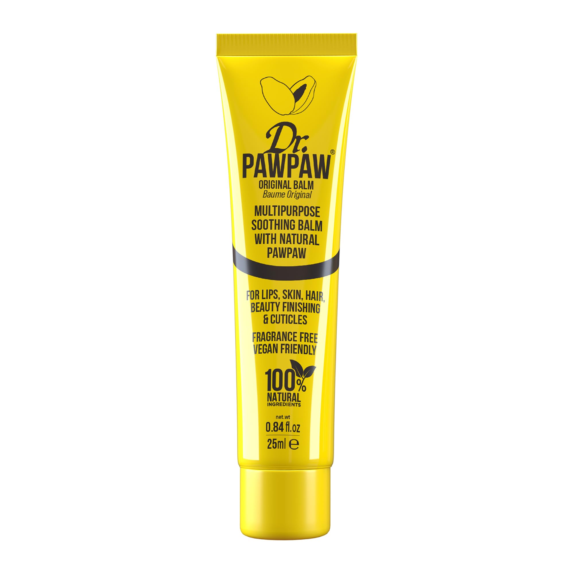 Dr.PAWPAW Original Balm, Multi-Purpose Natural No Fragrance Balm for Hydrating Lips, Skin, Hair, Cuticles, Nails & Beauty Finishing (25 ml)