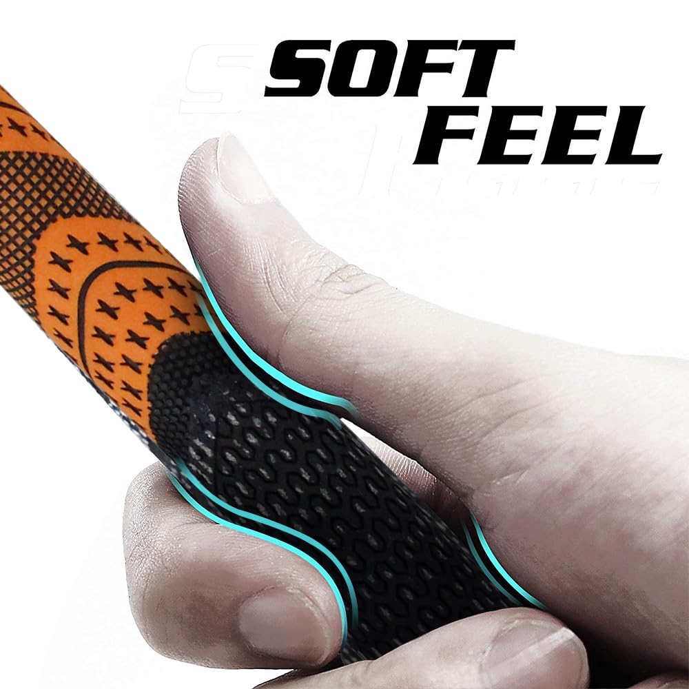 Crestgolf Multi -Compound Golf Grips, Standard/Mid Size All-Weather Control Thread Technology Rubber Combine with Carbon Yard, Anti-Slip-Set of 13