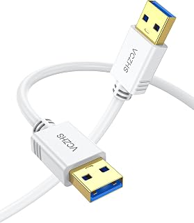 USB to USB Cable 1.5 ft White, VCZHS USB to USB USB A to USB A USB Cord for Hard Drive Enclosures, DVD Player, Laptop Cooler and More