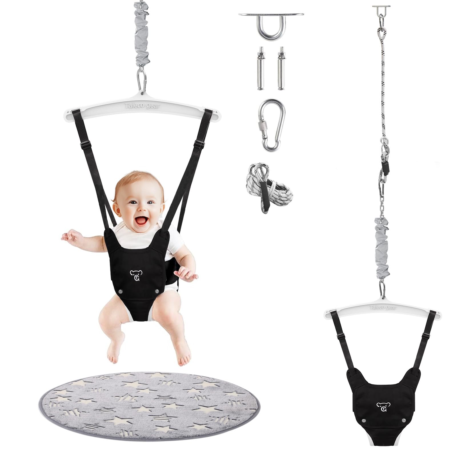G TALECO GEAR Baby Jumper with a Ceiling Hook for Infant & Toddlers with Adjustable Chain, Bouncers for Indoor/Outdoor, Baby Doorway Jumper with Soft