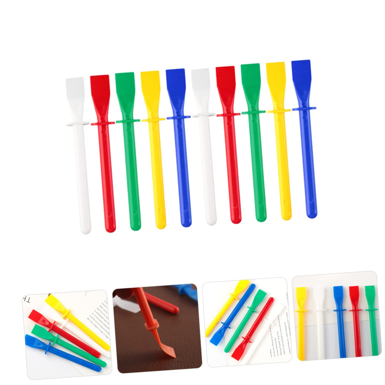 jojofuny 4 Set Striscio Di Colla Fai Da Te Kit Tie Dye Nastro Adesivo Distributore Di Nastro Colla Stick Glue Raschietto Per Colla Spatola Per Colla Per Cuoio Materiale Pp 10 Pezzi * 4
