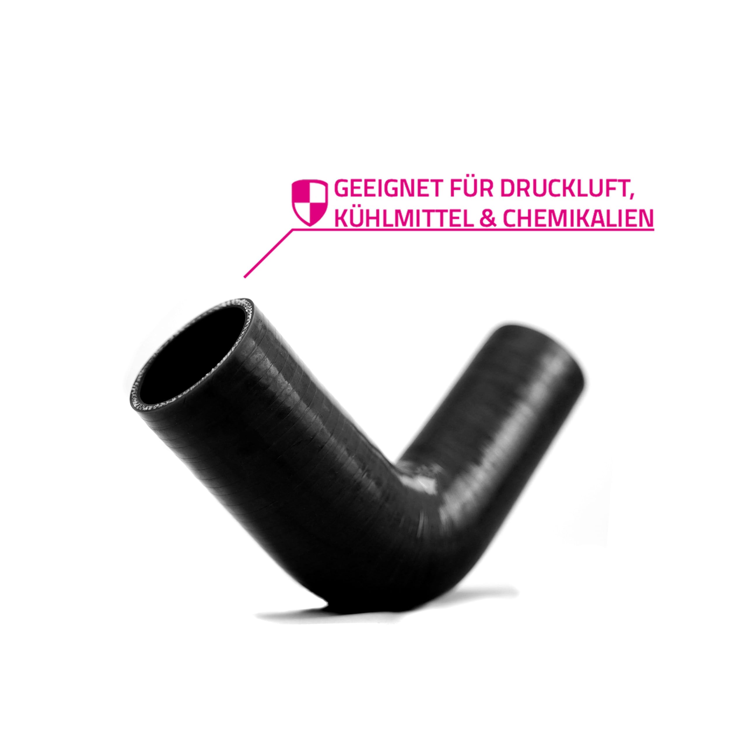 NovaNox Coude De Réduction Silicone 90° 35-30 Mm Noir - Tuyau Flexible Admission Air Renforcé