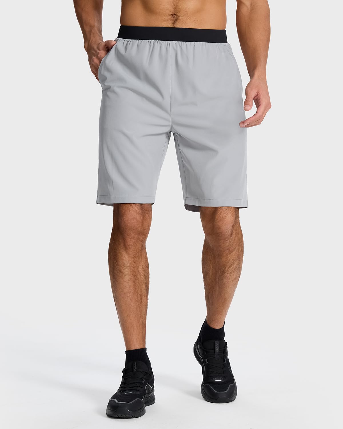 Men's Running Athletic Workout Gym Shorts Lightweight Quick Dry for Men Active with Hidden Zip Pocket - Image 2