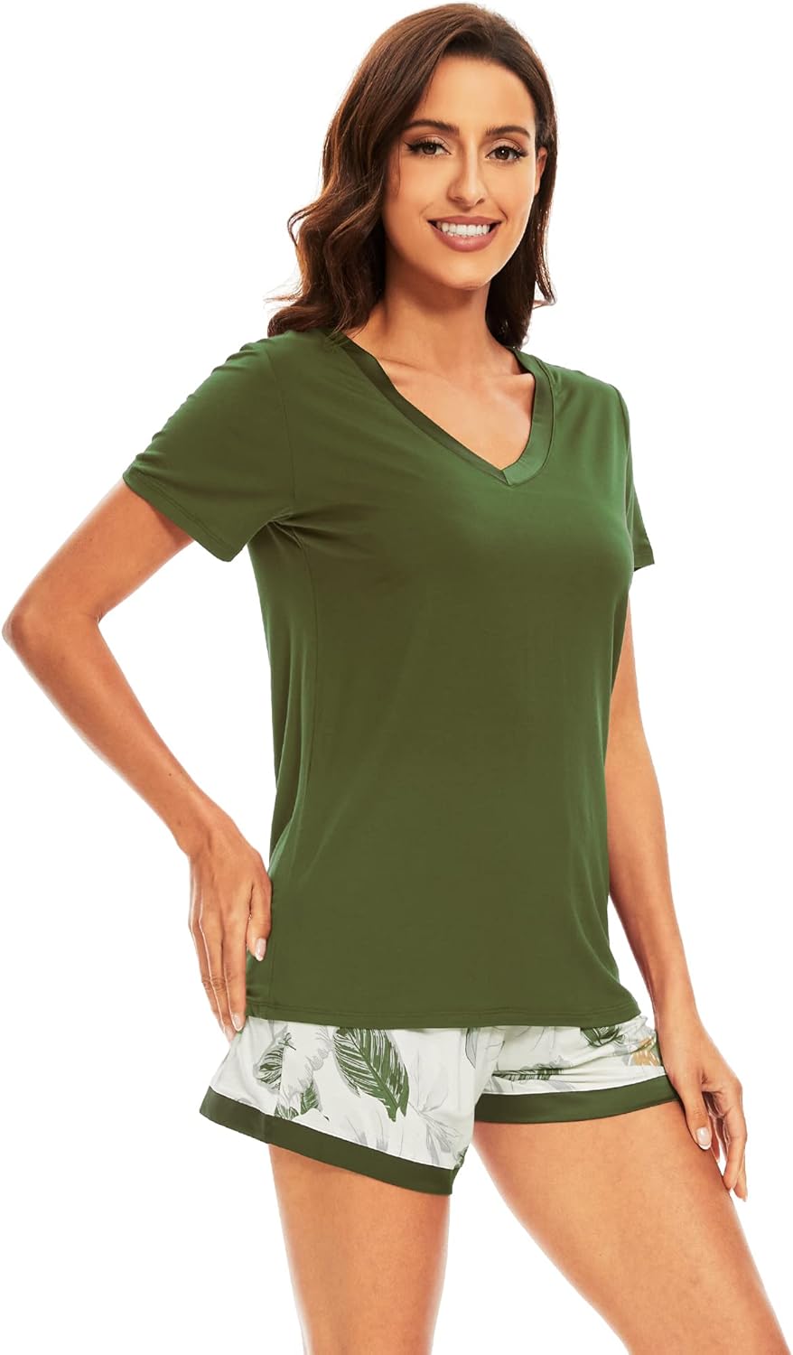 WiWi Viscose from Bamboo Pajamas Set for Women Super Soft Short Sleeve Cooling Summer Plus Size Pjs Sets Sleepwear S-4X - Image 2