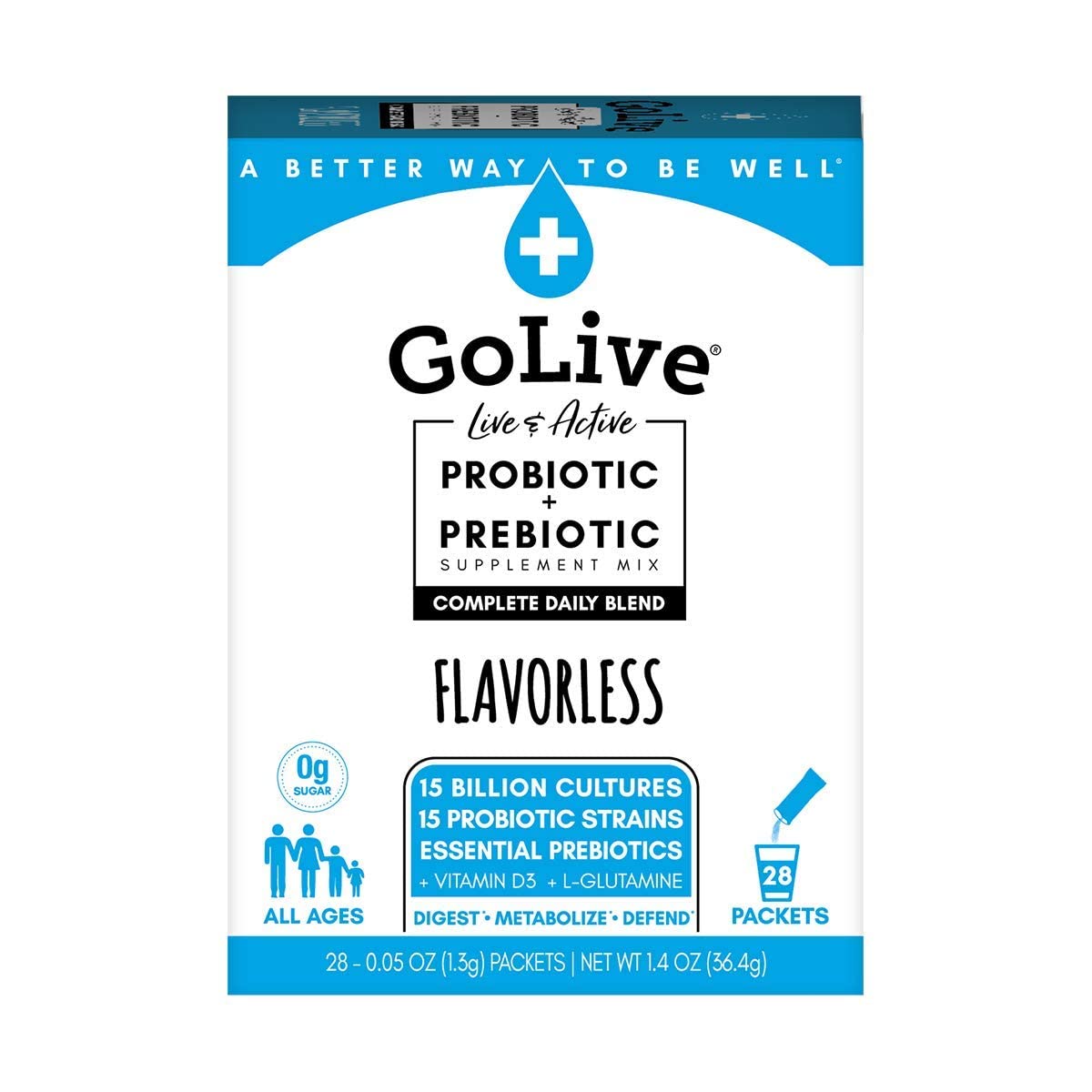 Buy GoLive Probiotics & Prebiotics FLAVORLESS/SUGARLESS Synbiotic