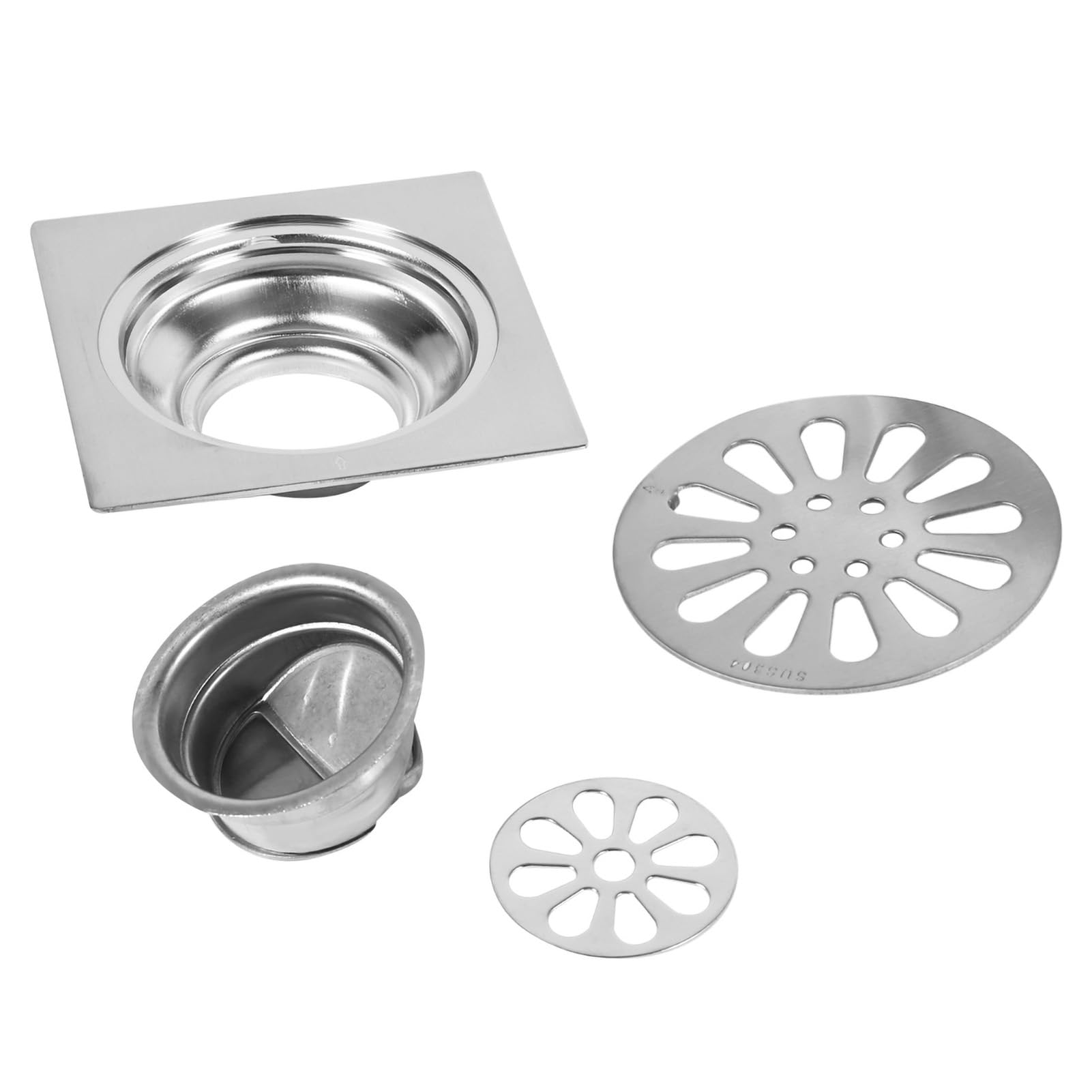 Yctze Desagüe de Suelo de Acero Inoxidable, Diseño Cuadrado (Style 3)