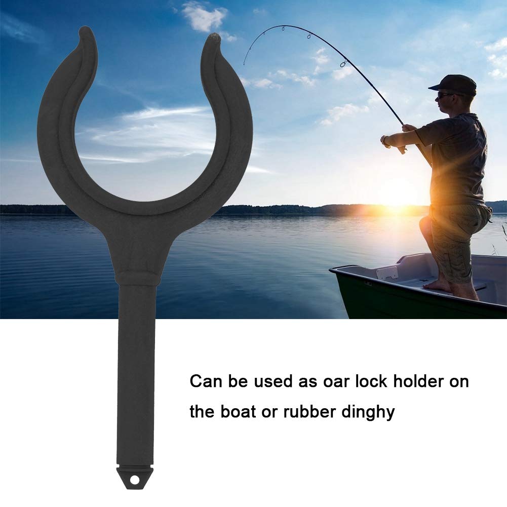 Oar Locks,Boat Oars with Oar Locks, 2 PCS Boat Oar Lock Fishing Rod Holder Bracket Marine Rubber Dinghy Accessories Safely Secures Your Oars (Black)