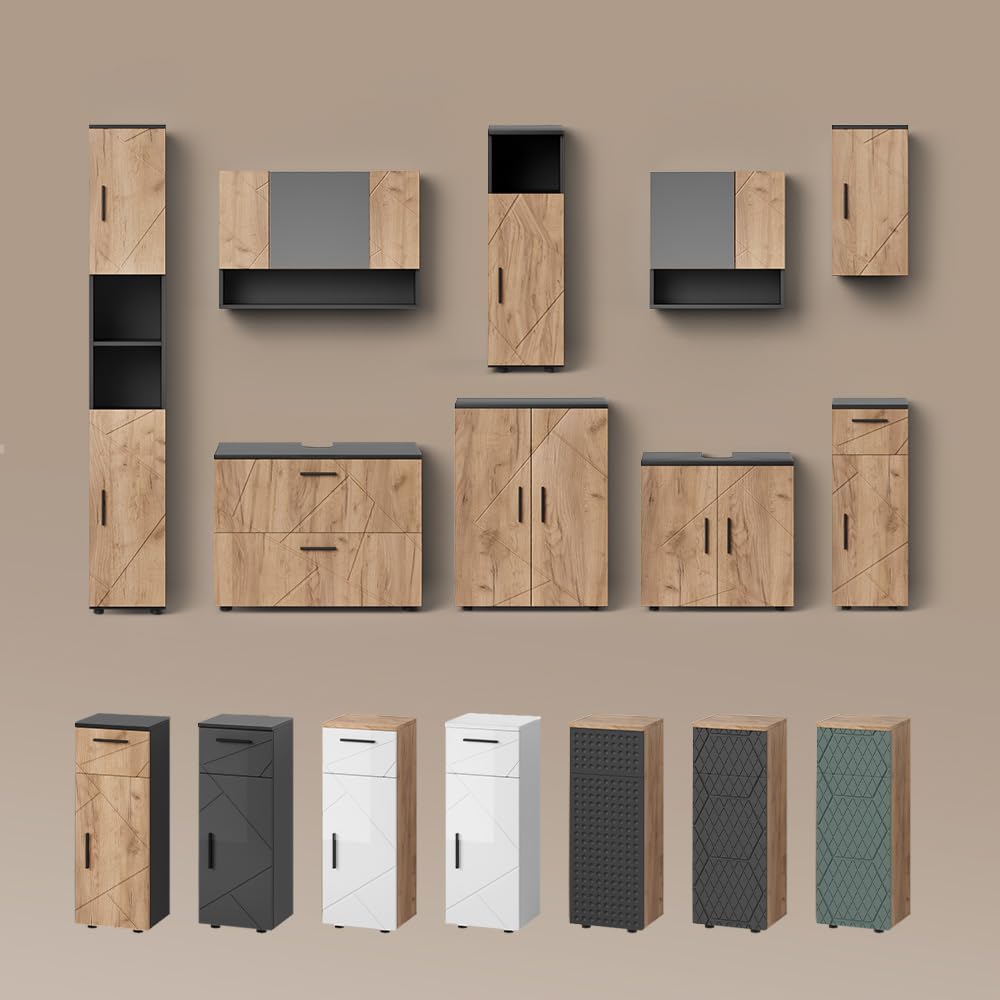 Livinity Waschbeckenunterschrank Ronco, Grün, 80 x 58.6 cm