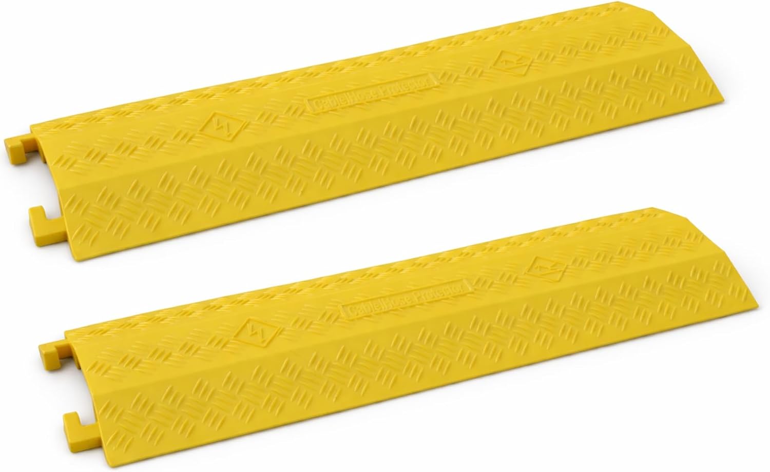 VIIBLE 2-Pack Yellow Large Drop Over Cable Ramp, 2000 lbs Capacity, Heavy Duty Protector for Hoses & Cords, Safe for High Traffic, Indoor/Outdoor Cord Concealer.