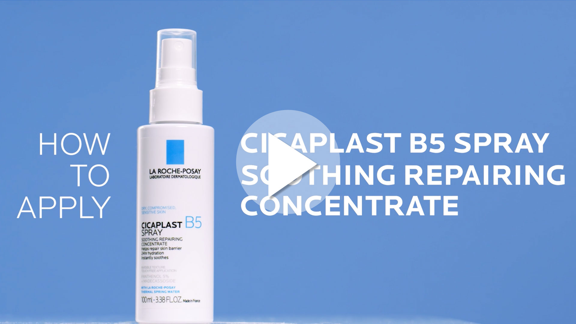 La Roche-Posay Cicaplast B5 Spray With Vitamin B5 Panthenol & Madecassoside, Hydrating Face Mist For Skin Barrier Repair, Soothing Touch-Free Face & Body Spray, Sensitive Skin & Dermatologist Tested