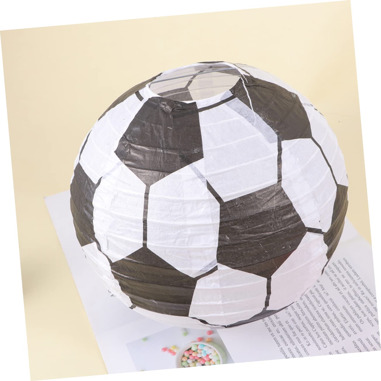 VILLCASE 3pcs Soccer Paper Lanterns Hanging Football Decorations for Parties Table Centerpieces Boys and Girls Crafts and Sports Themed Events