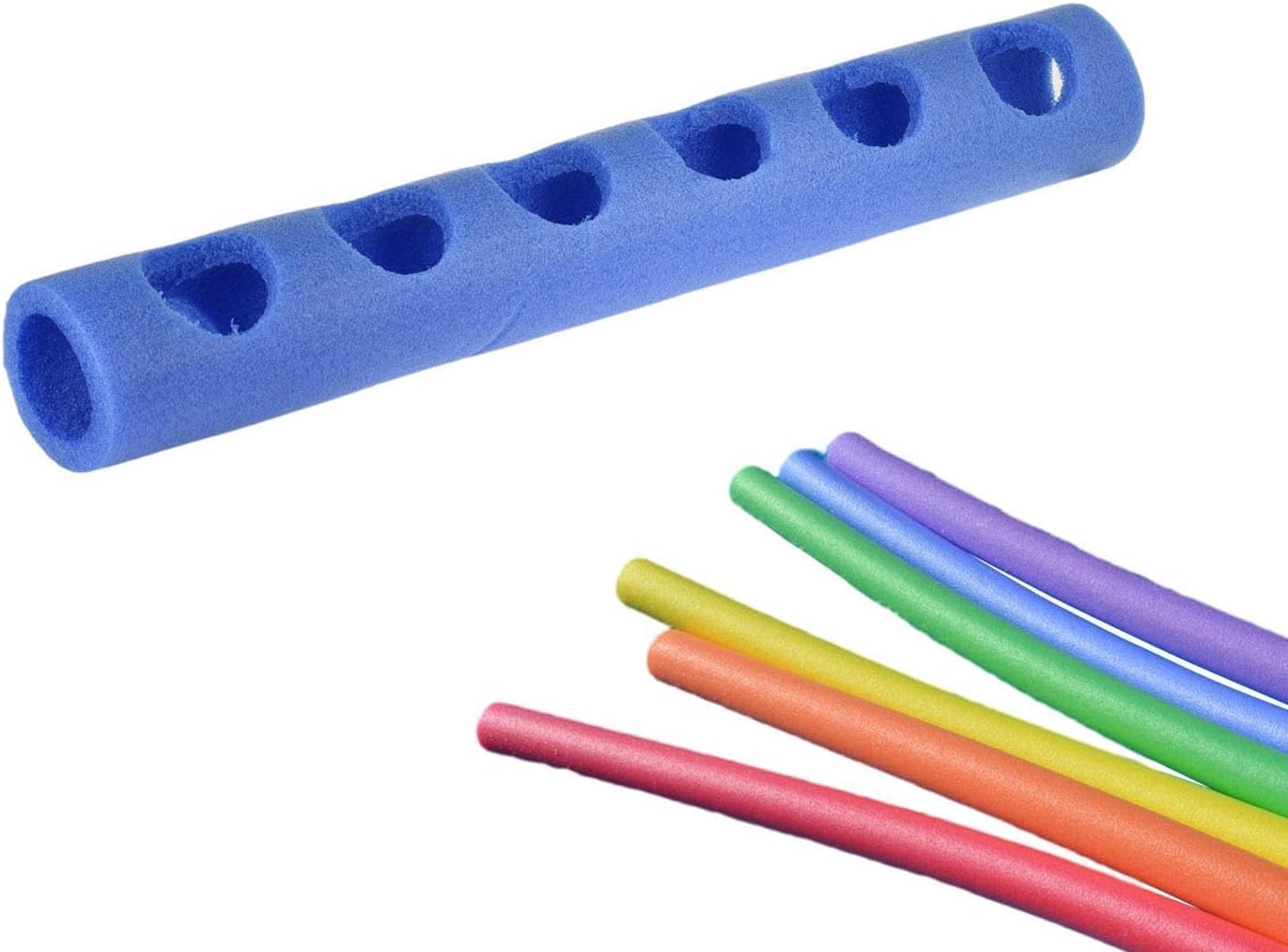 Foam Pool Noodle Connector,0-7 Holed Foam Water Raft Stick, Versatile Swimming Stick Holed Connector, for Backyard Home Family Youth Teens Friends Boys Girls (6Holes)