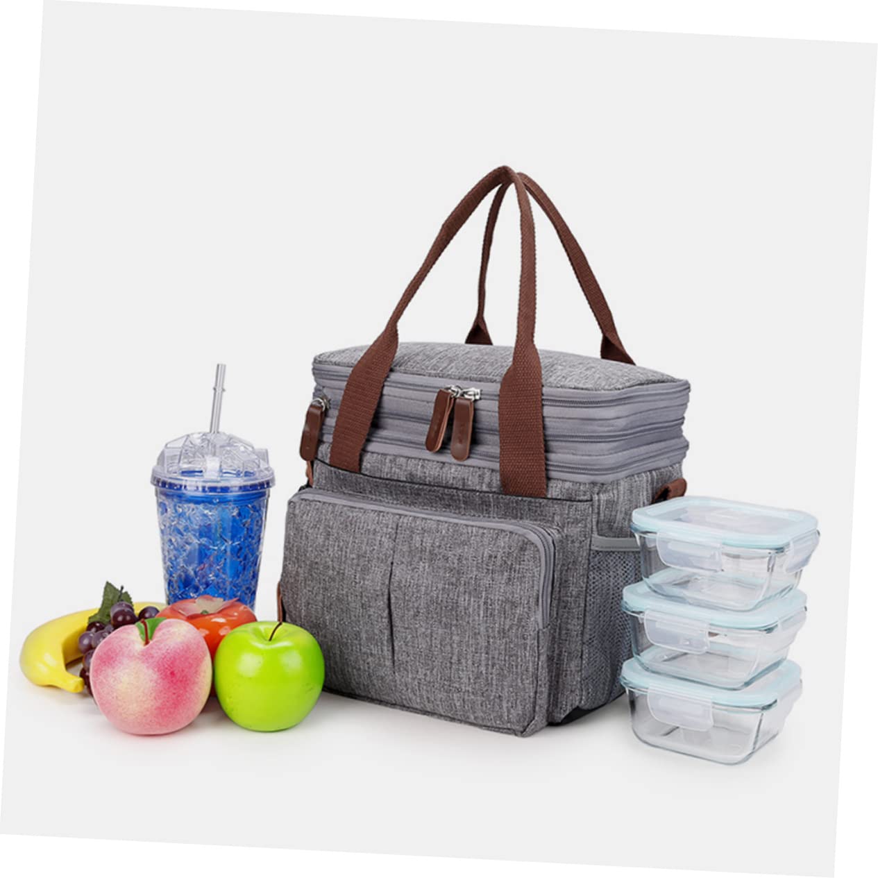 SHOWERORO Lunchtasche Mit Wärmeerhaltung Tragbare Bento-tasche Lunchbox-tasche Zur Frischhaltung Großes Fassungsvermögen Für Und Getränke Fein Verarbeitet Und Praktisch