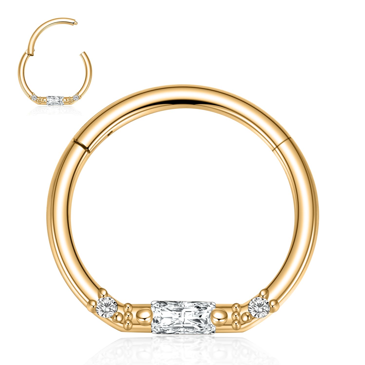 hengkaixuan Unique Animal Shape Septum Nose Ring Septum Jewellery 16G Daith Earrings Surgical Steel Nose Hoop Septum Clicker Conch Piercing Jewellery Rook Helix Tragus Cartilage Lobe Hoop Earring — view 49