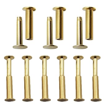 9 Sets Kitchen Knife Handle Rivet Screw Brass 5/16" x 1/2" Fixed Pin Nut Cutlery Chef Knife Cutter Wood Grip Fastener Fastener Nails Replacement Repair DIY Tools Accessories