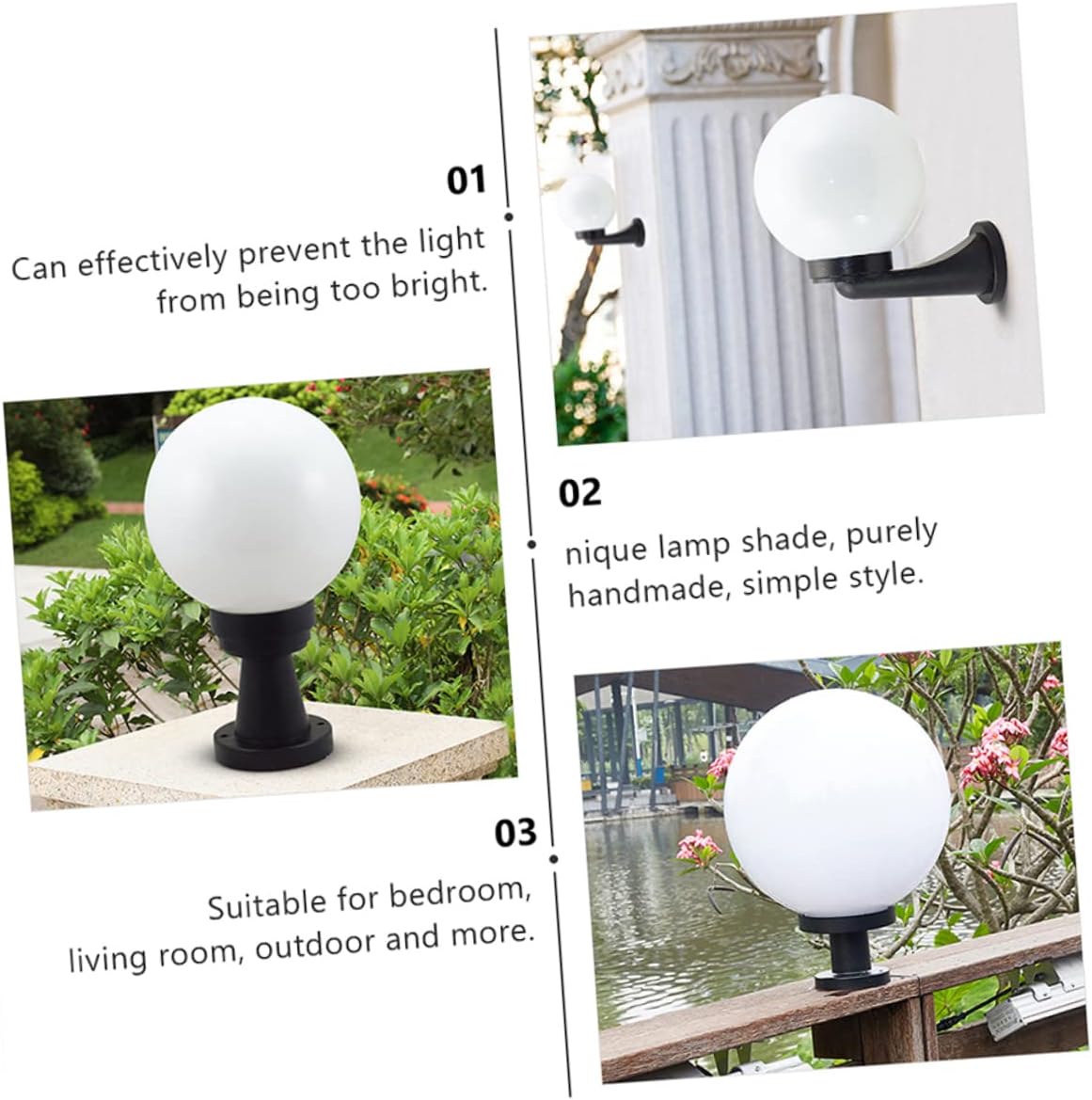 Globe Lamp Shade Replacement for Wall Lamp Light Cover Outdoor Light Fixture Decorative